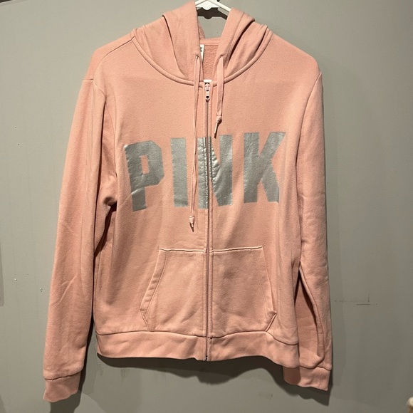 PINK Victoria's Secret Tops - PINK Victoria's Secret Light Pink Zip-Up Hoodie